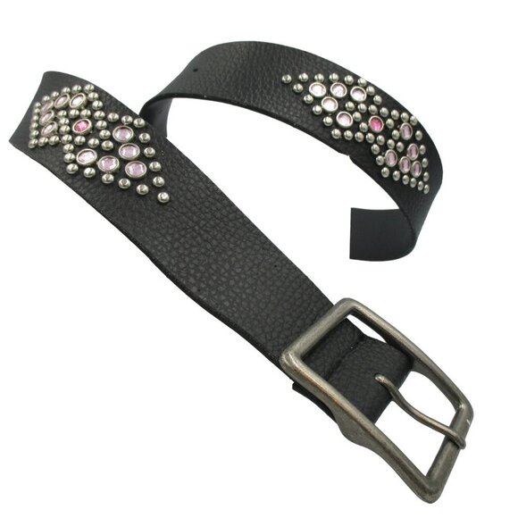 Unbranded Belt Pebble Faux Leather Crystal Cowgirl Chic Y2K Size M - Picture 2 of 8